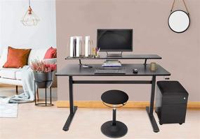 img 1 attached to 💺 Enhance Your Workstation with Stand Steady Active Motion Stool - Ergonomic Tilting Desk Chair for Ultimate Comfort and Productivity in Home and Office Spaces (Black)