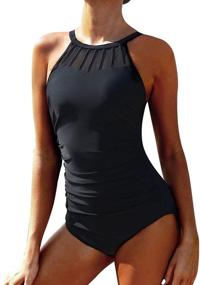 img 4 attached to Holipick Bathing Ruched Control Swimsuit Women's Clothing for Swimsuits & Cover Ups