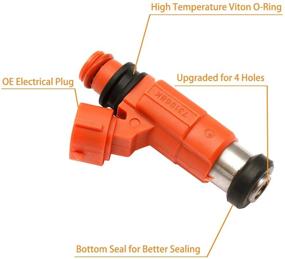 img 1 attached to 🔥 Высококачественный форсунка топлива 4 отверстия 4 шт. для Yamaha Outboard & Mitsubishi Eclipse Galant Mirage Chrysler Dodge Suzuki - Replace# 68V-8A360-00-00, INP-771, CDH-210