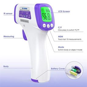 img 3 attached to Инфракрасный термометр для лба: безконтактный жидкокристаллический цифровой температурный пистолет для взрослых, младенцев и детей - измерение температуры тела 2 в 1
