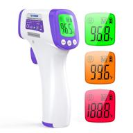 🌡️ infrared forehead thermometer: non-contact lcd digital temperature gun for adults, babies, and kids - 2 in 1 body temperature measurement logo