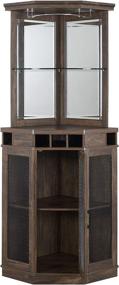 img 3 attached to Transform Your Space with 🍻 the Home Source Oak Corner Bar Unit