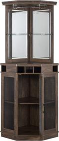 img 1 attached to Transform Your Space with 🍻 the Home Source Oak Corner Bar Unit