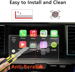 img 3 attached to Защитное стекло LFOTPP для навигационного дисплея длиной 8 дюймов для Santa Fe/Tucson/Azera/Elantra 2017 года, пленка для защиты центрального сенсорного экрана в автомобиле, высокой чёткости [9H]
