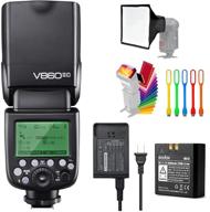 📸 improved godox v860ii-c e-ttl hss 1/8000s 2.4g gn60 li-ion battery camera flash speedlite light - compatible with canon eos cameras | includes usb led logo