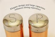 🧂 excelsteel copper salt and pepper shaker set: stylish small seasoning dispensers logo