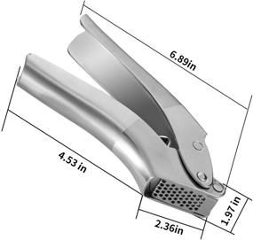 img 3 attached to 🧄 Premium Stainless Steel Garlic Press Set - Efficient and Rust-Proof Crusher with Silicone Roller Peeler and Cleaning Brush - Easy to Squeeze, Clean, and Dishwasher Safe