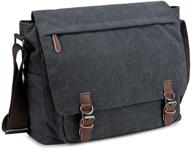 👜 retro canvas messenger bag for men – shoulder satchel for casual business with laptop compartment, perfect for 13.3 to 15.6 inch laptops logo