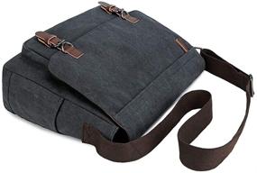 img 2 attached to 👜 Retro Canvas Messenger Bag for Men – Shoulder Satchel for Casual Business with Laptop Compartment, Perfect for 13.3 to 15.6 inch Laptops