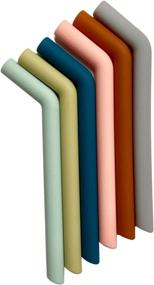 img 4 attached to 🌈 Simka Rose Kids Reusable Silicone Straw Set - Thick, Flexible & Chew Proof - Multicolor (Bent 5 Inch) - Pack of 6