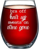 🍷 bra off, hair up, sweats on: funny wine glass - unique gift idea for her, mom, wife, girlfriend, sister, best friend, bff - perfect birthday present for women - 15oz wine gone glass логотип