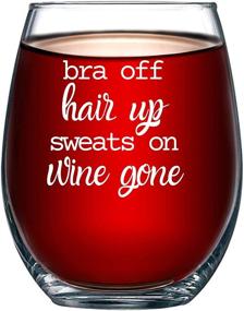 img 4 attached to 🍷 Bra Off, Hair Up, Sweats On: Funny Wine Glass - Unique Gift Idea for Her, Mom, Wife, Girlfriend, Sister, Best Friend, BFF - Perfect Birthday Present for Women - 15oz Wine Gone Glass