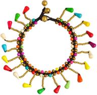 🌊 стильные бохо браслеты на щиколотку: цветные бусины, подвеска из бирюзы - регулируемые браслеты для женщин и девочек, многослойные украшения для пляжа на ноги логотип
