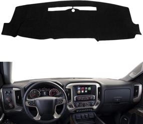 img 4 attached to 🚗 Custom Fit Dash Cover for Chevy Silverado 1500/GMC Sierra 1500 2014-2018, 2500 HD/3500 HD 2015-2019, Black, No Forward Collision Warning, Speaker Cutting, Y32