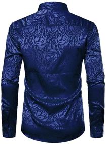 img 2 attached to 👔 ZEROYAA Black Floral Sleeve Jacquard ZLCL24 Men's Clothing and Shirts