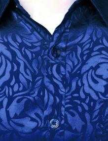 img 1 attached to 👔 ZEROYAA Black Floral Sleeve Jacquard ZLCL24 Men's Clothing and Shirts