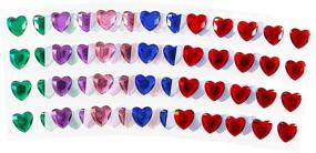 img 3 attached to 500 Assorted Pieces of Super Z Outlet Mini Self-Adhesive Back Jewels Multi-Color Assorted Gems Rhinestone, Hearts, Diamonds, Stars Stickers: Ideal for Arts & Crafts, Decorations, Invitations