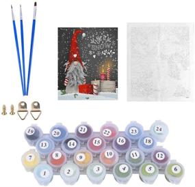 img 1 attached to 🎨 Christmas Gnomes Paint by Numbers DIY Painting Kit - Acrylic Paint by Numbers for Adults and Kids - Home Wall Living Room Bedroom Decor - Gnome Tomte Santa Claus - Kimily DIY