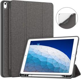 img 4 attached to 📱 Dark Grey Soke iPad Air 3 Case 2019 with Pencil Holder - Premium Smart Case, Strong Protection, Auto Sleep/Wake, Ultra Slim Soft TPU Back Cover for iPad Air 3rd Gen 2019/iPad Pro 10.5 2017