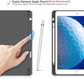 img 3 attached to 📱 Dark Grey Soke iPad Air 3 Case 2019 with Pencil Holder - Premium Smart Case, Strong Protection, Auto Sleep/Wake, Ultra Slim Soft TPU Back Cover for iPad Air 3rd Gen 2019/iPad Pro 10.5 2017