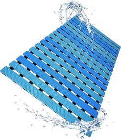 img 4 attached to 🛀 LuxurYou Wave Non-Slip Bathtub Mat with Suction Cups - Mildew and Mold Resistant Shower Floor Mat for Easy Drying, Non-Toxic, BPA, Latex, Phthalate Free