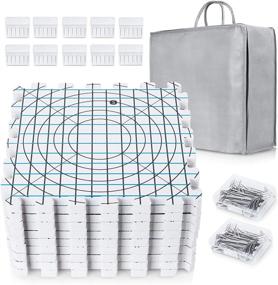 img 4 attached to 🧶 Complete Wet and Steam Blocking Kit: Extra Thick Blocking Mats with Grids, 100 T Pins, and Storage Bag