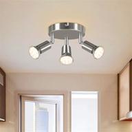 💡 langree round 3-light track lighting fixtures: efficient ceiling spotlight with led bulbs, matte nickel finish logo