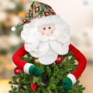 d-fantix santa tree topper: adding festive cheer with a large 🎅 hugging santa, perfect xmas christmas tree decoration for party and home decor logo