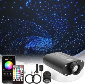 img 4 attached to 🌟 CHINLY 16W Bluetooth RGBW LED Fiber Optic Star Ceiling Headliner Light Kit for Car/Ceiling - Music Mode, APP & Remote Control, Optic Fiber, Adapter, Cigarette Lighter