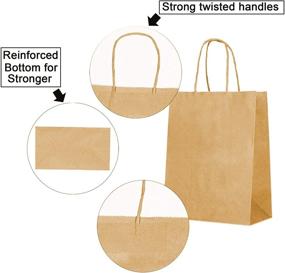img 3 attached to 🛍️ 100 Bulk Kraft Paper Gift Bags with Handles - 8 X 4.5 X 10.5 Inches - Ideal for Shopping, Packaging, Retail, Party, Craft, Gifts, Wedding, Recycled, Business, Goody and Merchandise Bag (Brown)