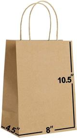 img 4 attached to 🛍️ 100 Крупных Крафт-бумажных подарочных сумок с ручками - 8 X 4.5 X 10.5 дюймов - Идеально подходят для покупок, упаковки, розничной торговли, вечеринок, ремесел, подарков, свадеб, переработки, бизнеса, угощения и товаров (коричневые)