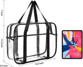 img 2 attached to 👜 Clear PVC Tote Bag: Waterproof Cosmetics & Toiletry Carry Pouch for Makeup Artists, Diapers, Beach Essentials