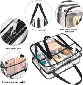 img 1 attached to 👜 Clear PVC Tote Bag: Waterproof Cosmetics & Toiletry Carry Pouch for Makeup Artists, Diapers, Beach Essentials