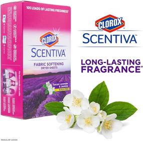 img 2 attached to 🌾 Clorox Scentiva Fabric Softening Dryer Sheets: Tuscan Lavender & Jasmine Scent, 105 Count – for Fresh & Clean Clothes