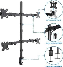 img 1 attached to Enhance Productivity with Mount-It! 4 Monitor Stand: Quad Desk Mount for Multiple Computer Screens, Adjustable Arms, VESA Compatible - Perfect for 19-32 Inch Monitors