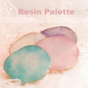 img 2 attached to 💅 Resin Nail Art Palette for Nail Painting, Makeup, Gel Polish Mixing - DSDecor Cosmetic Tray in Blue