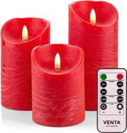 realistic flameless grey led candles with remote control - set of 3 - flickering flame timer - 4'', 5'', 6'' electric wickless pillar battery operated candles логотип