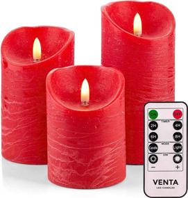 img 4 attached to Realistic Flameless Grey LED Candles with Remote Control - Set of 3 - Flickering Flame Timer - 4'', 5'', 6'' Electric Wickless Pillar Battery Operated Candles