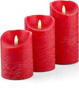 img 3 attached to Realistic Flameless Grey LED Candles with Remote Control - Set of 3 - Flickering Flame Timer - 4'', 5'', 6'' Electric Wickless Pillar Battery Operated Candles