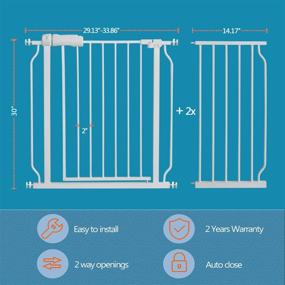 img 3 attached to 👶 Fairy Baby Extra Wide Baby Gates: Auto Close Child Safety Gates for Stairs, Doorways, and Hallways – Designed for Indoor Safety of Kids and Pets (57.5-62 Inch)