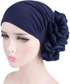 img 1 attached to Muslim Flower Elastic Turban Patient Sports & Fitness