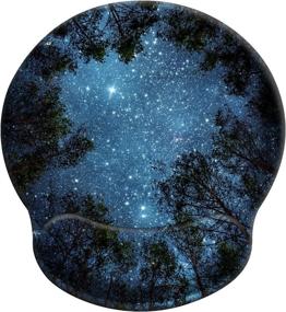 img 4 attached to 🐭 Enhanced Ergonomic Mouse Pad: 30% Larger with Gel Wrist Support, iDonzon Cute Forest Starry Design for Easy Typing & Pain Relief