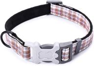 mile high life's plaid dog collar: supporting dog rescues with soft polyester cotton fabric and black buckle logo