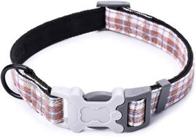 img 4 attached to Mile High Life's Plaid Dog Collar: Supporting Dog Rescues with Soft Polyester Cotton Fabric and Black Buckle