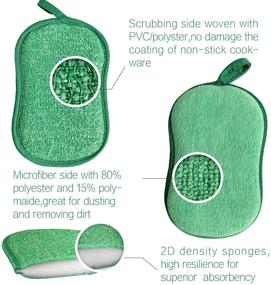 img 3 attached to 🧽 10-Pack Multipurpose Kitchen Scrub Sponges: Heavy Duty, Non-Scratch Cleaning Tools