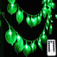 🍃 dreamworth green leaf string lights: 8ft/2.5m battery-operated fairy lights with remote controller - ideal for christmas bedroom and courtyard park decoration логотип