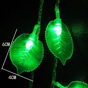 img 2 attached to 🍃 Dreamworth Green Leaf String Lights: 8Ft/2.5M Battery-Operated Fairy Lights with Remote Controller - Ideal for Christmas Bedroom and Courtyard Park Decoration