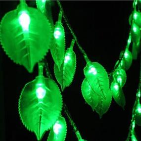 img 3 attached to 🍃 Dreamworth Green Leaf String Lights: 8Ft/2.5M Battery-Operated Fairy Lights with Remote Controller - Ideal for Christmas Bedroom and Courtyard Park Decoration