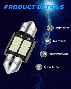 img 1 attached to Yorkim DE3022 LED Bulb Ice Blue 31Mm Festoon LED Bulb Super Bright CANBUS 10-SMD 4014 Chipsets