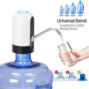 img 1 attached to Convenient USB Charged Water Bottle Pump Dispenser - Perfect Fit for Home, Kitchen, Office, Camping - 5 Gallon Jugs Switch Compatible